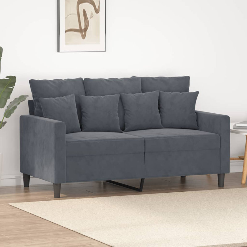 vidaXL 2-seater Sofa Dark Green Velvet (100% polyester) 2-seater, 31.5" H x 54.3" W x 30.3" D, Dark Green Velvet