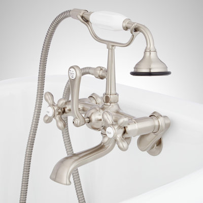 Telephone Style Tub Wall Mounted Faucet with Cross Handles