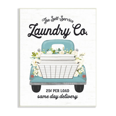 " Self Service Laundry Co. Antique Truck Flower Arrangement " by Lettered And Lined