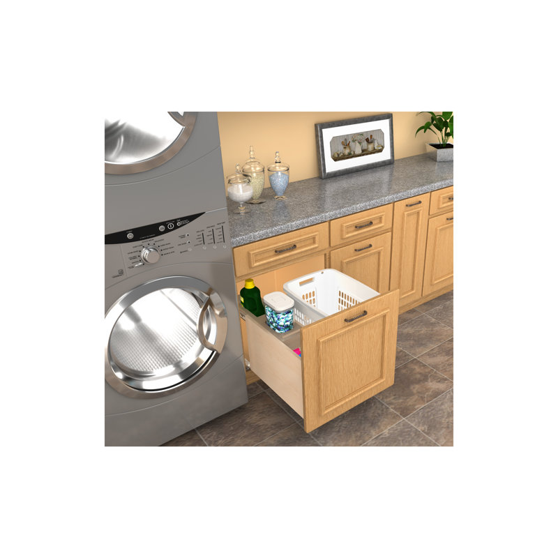 Wood Hamper With OXO And Storage For Base Cabinets W/ Soft-Close