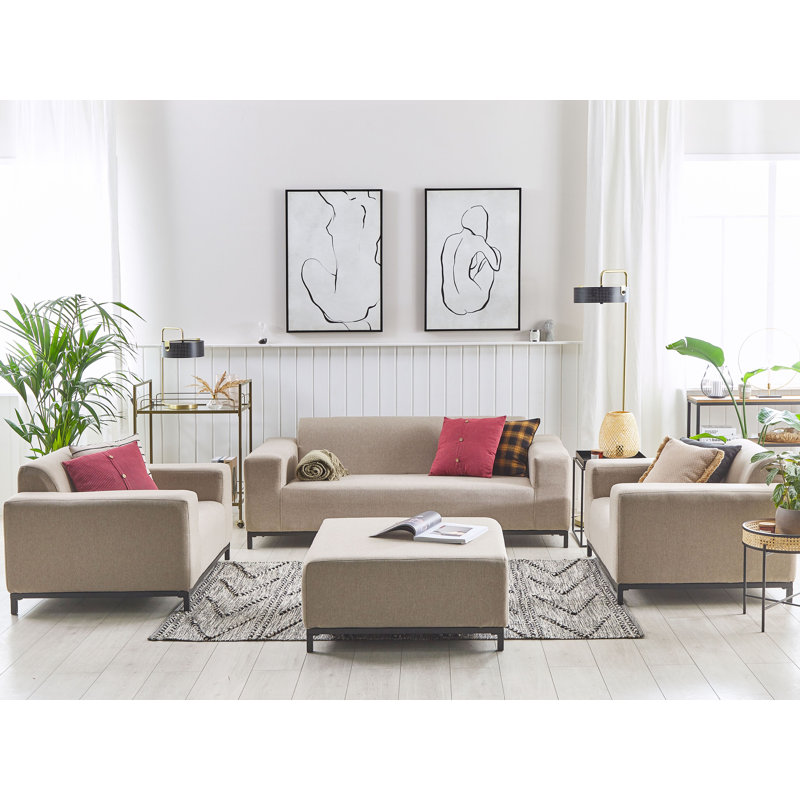 Fremantle 5 Seater Sofa Set, Beige