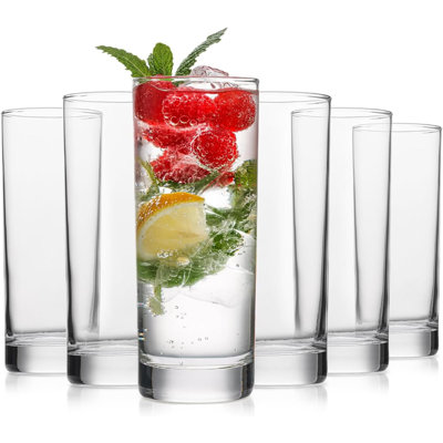 Ensemble de 6 verres à gin Highball, verres à eau de 11,5 oz de hauteur, verres à eau pour la cuisine, verres en verre Mojito, verres à cocktail pour verres de bar