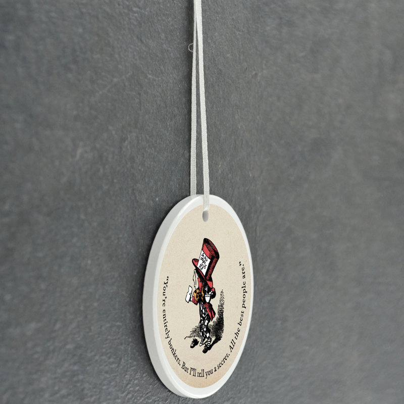 Entirely Bonkers Alice In Wonderland Circle Shaped Ceramic Ornament Bauble