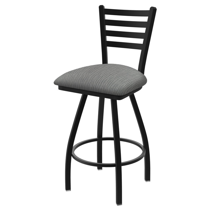 Tabouret de bar pivotant de 36" Evers, Noir froissé, Tissu - alpin graphique, Extra Tall (36” Seat Height)