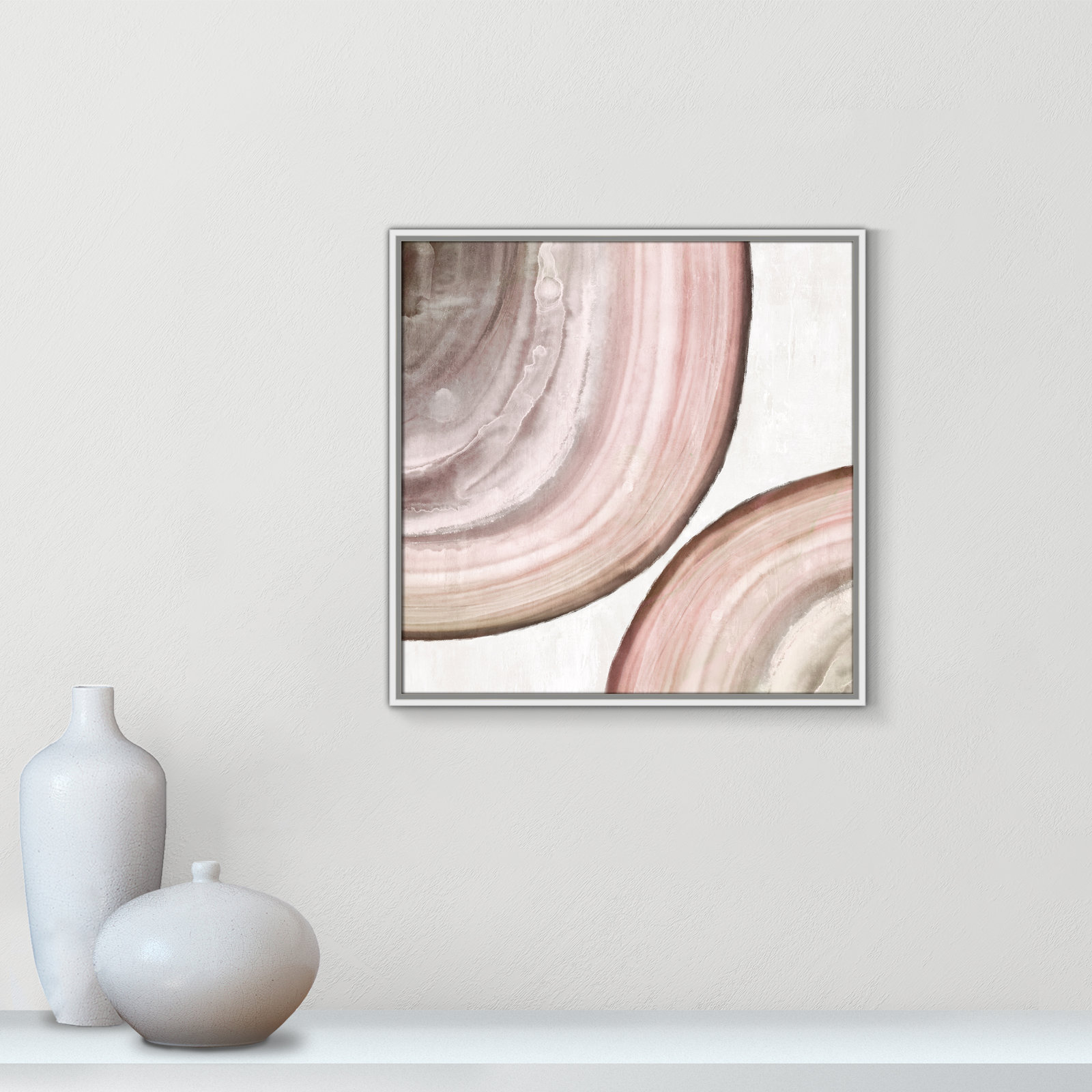Endless Blush by Eva Watts - Painting Print, White Framed Canvas, 25.5" H x 25.5" W x 2" D
