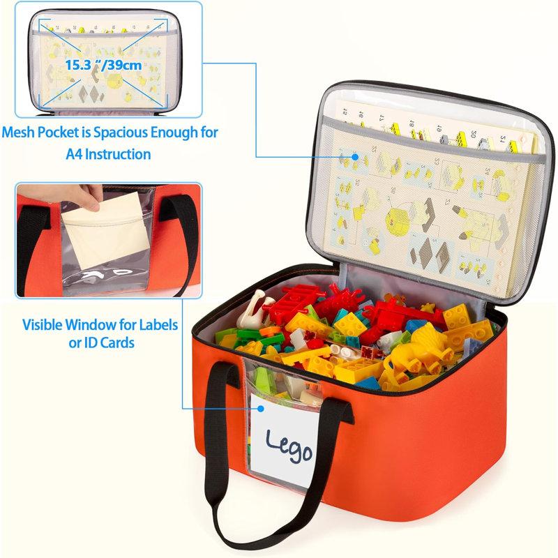 Grand rangement pour jouets avec 3 sacs à fermeture à glissière