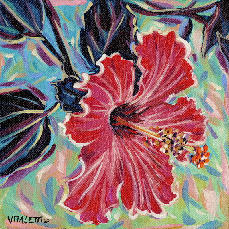 Hawaiian Beauty I - Wrapped Canvas Print, 30cm H x 30cm W