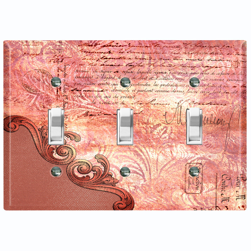 Patterned 3 - Gang Toggle Light Switch Standard Wall Plate