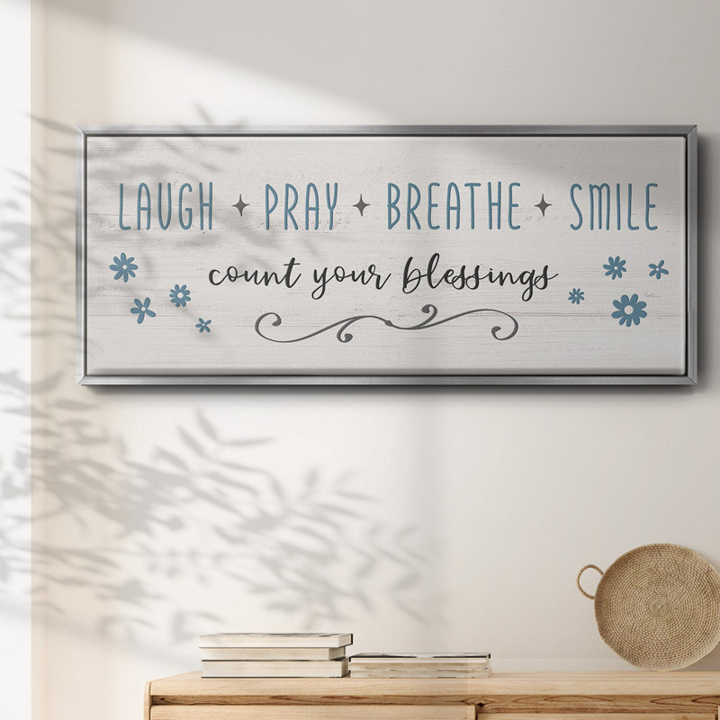 Count Your Blessings- Framed Canvas, 8" H x 20" W