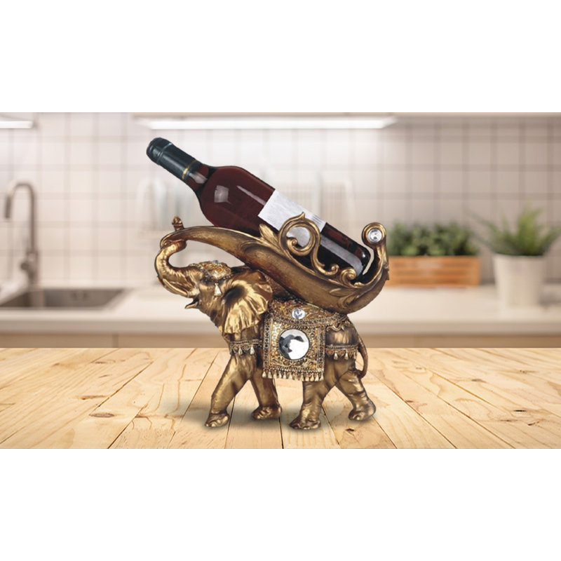 Figurine de porte-bouteilles 11,25 "Golden