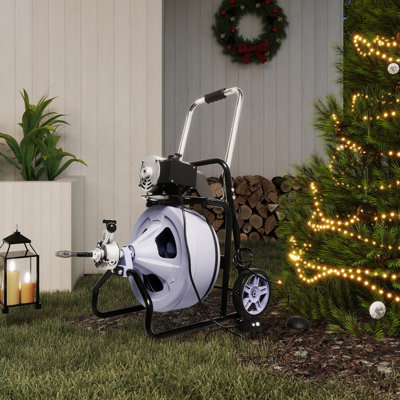 Drainmaster Max Electric Auger - Serre-câble d'égout en acier 75 pi avec interrupteur au pied pour la maison