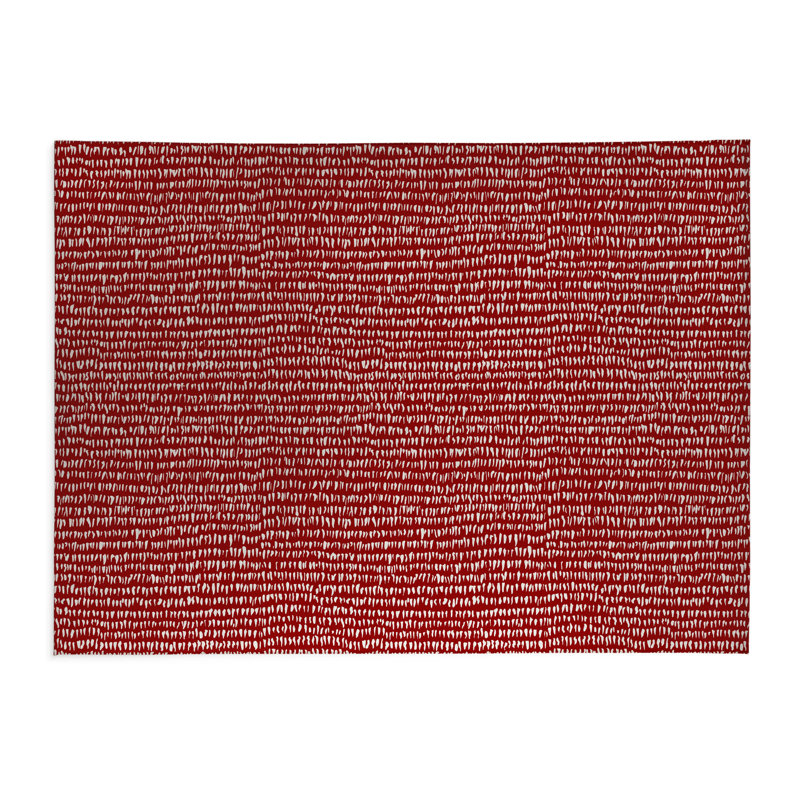 Tapis de cuisine Crops, Rouge canneberge, Rectangle 5 pi x 7 pi