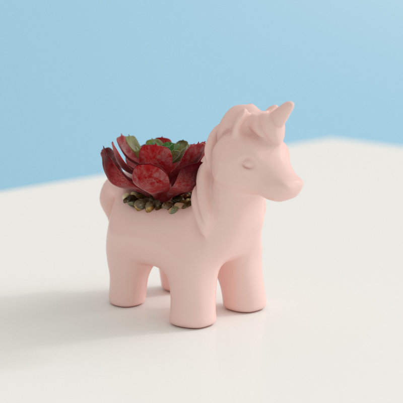 Plante grasse artificielle en pot 2 po, Rose