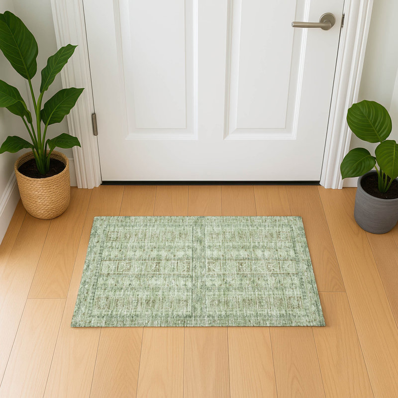 Premium Machine Washable Mayfield Striped Rug, 1'8" x 2'6", Sage