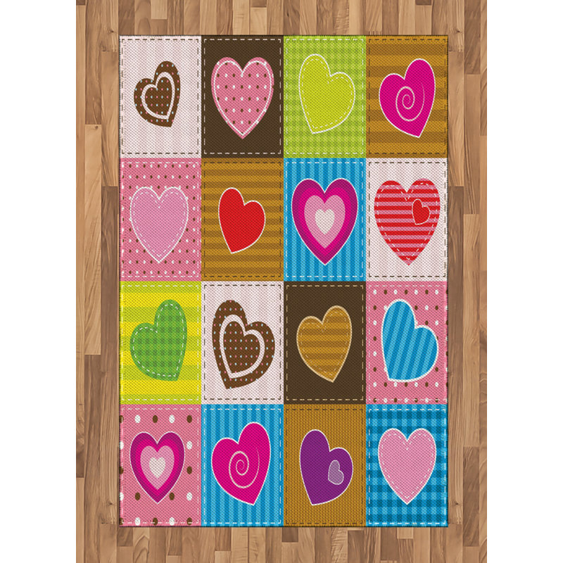 Tapis décoratif romantique à haute densité en fibres longues, Rectangle— 4 pi x 5 pi 8 po