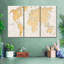 «World Map Beige World Map», reproduction sur toile 3 pièces par Jorge S-93060840