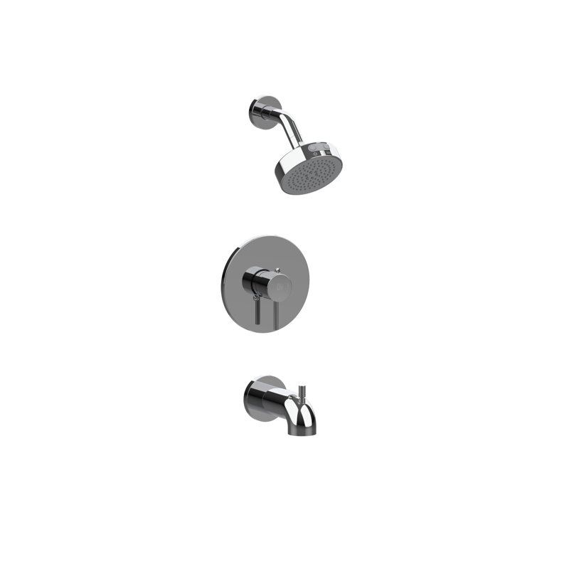 Robinet de baignoire et de douche à pression équilibrée avec valve brute avanti, Chrome