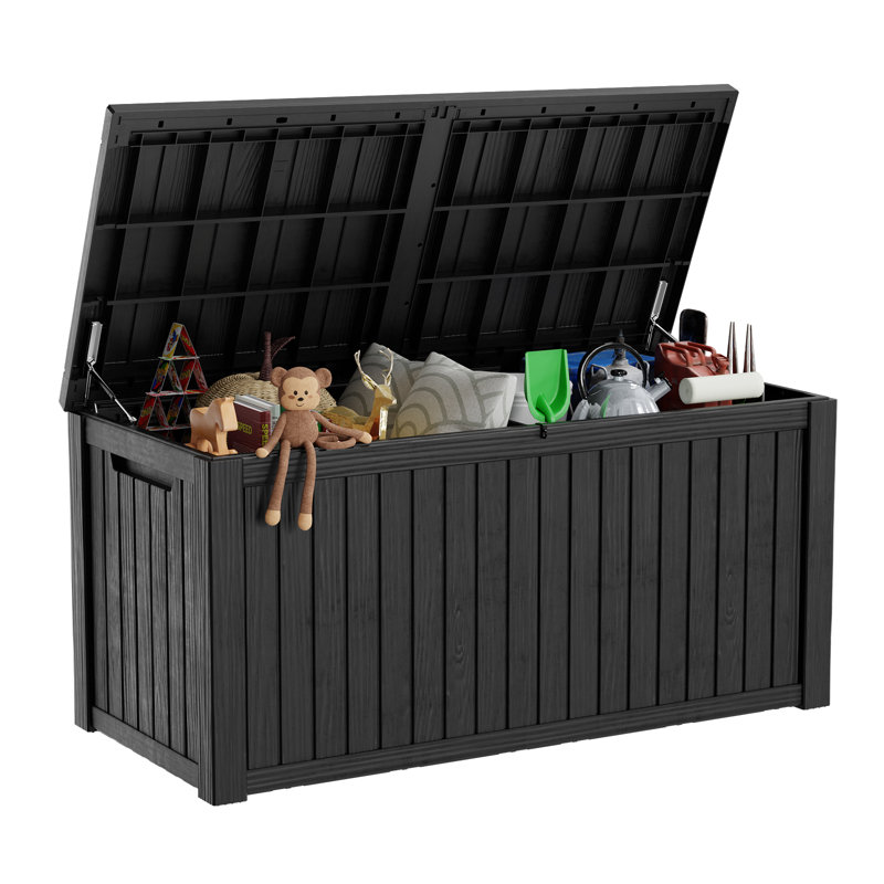 Black Resin 180 Gallon Outdoor Storage Deck Box