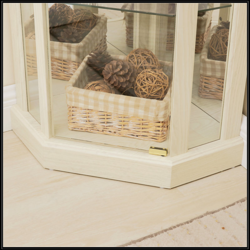 Vitrine d'angle vitrée d'angle pour vitrine d'angle, Blanc antique
