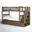 Lit superposé HuneyCutt avec couchette et plateau en chocolat noir, matelas non inclus-1198074631-1198074627
