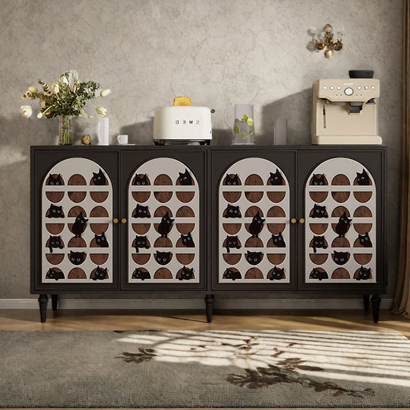 Wooden multi-functional sideboard, Black