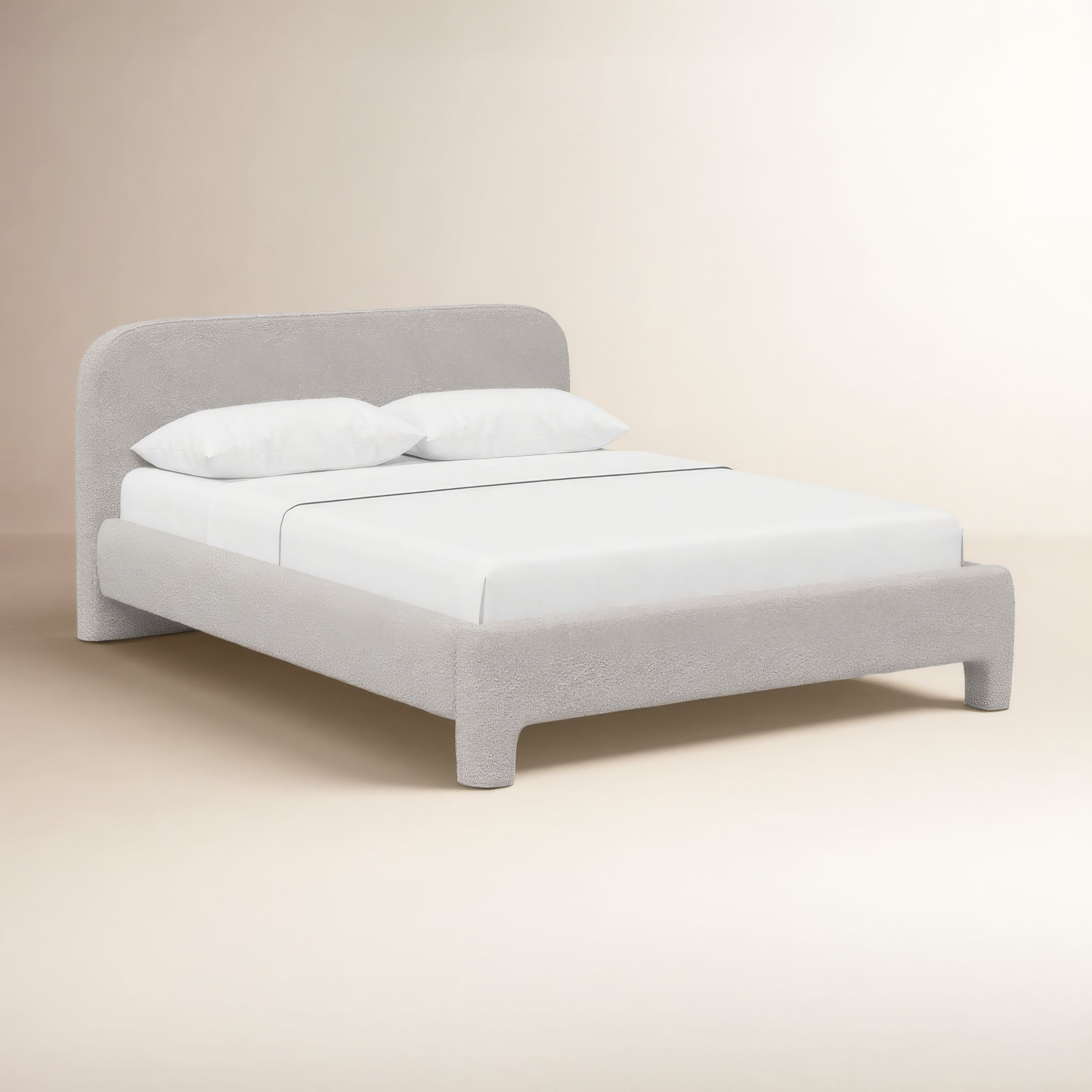Illy Cotton Upholstered Bed, Twin, Classic Elephant Boucle