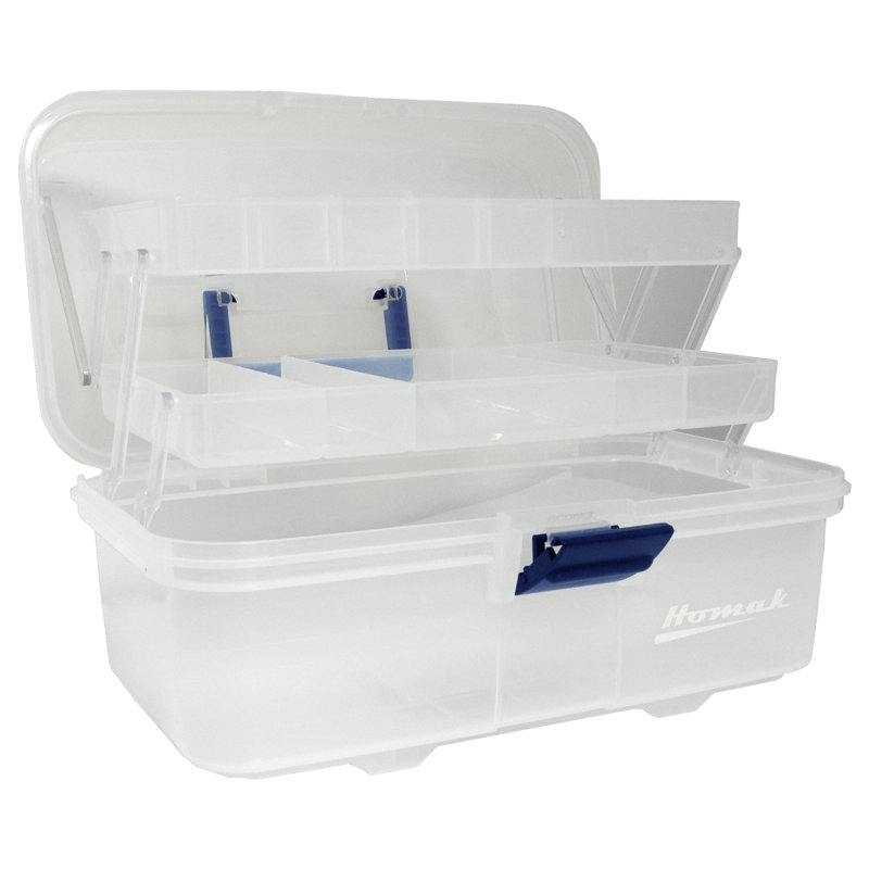 Boîte à outils transparente en plastique 13 po