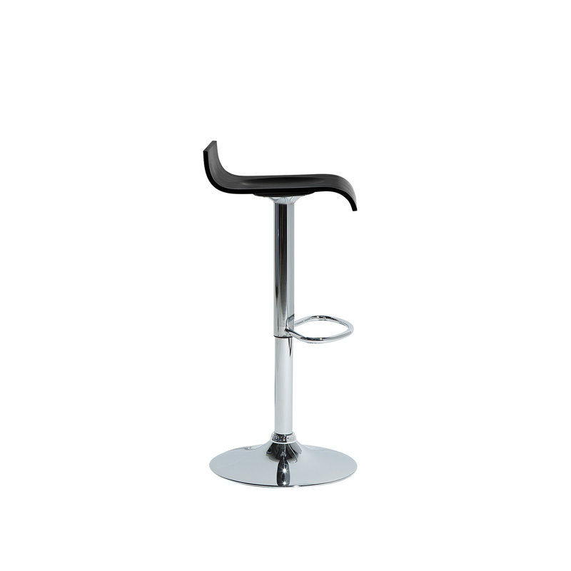 Wora Adjustable Height Counter Stool, Black, Silver