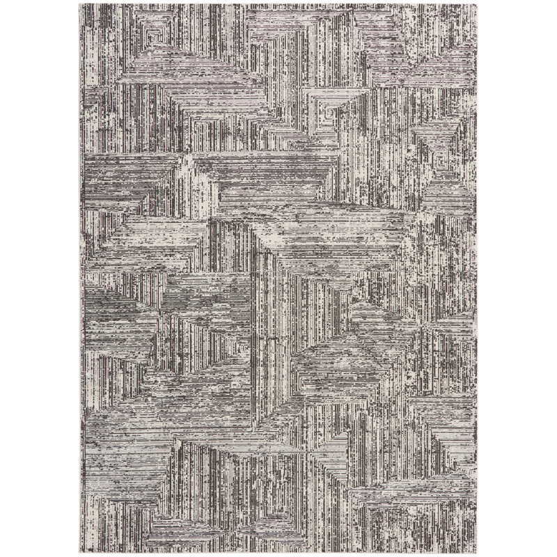 Tapis noir crème irradiant Ck024, Rectangle 7 pi 10 po x 9 pi 10 po