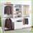 Closet Systems: Devi Modern Modular Wall-Mounted Closet, Warm Oak Finish | White | Wood-1978732421