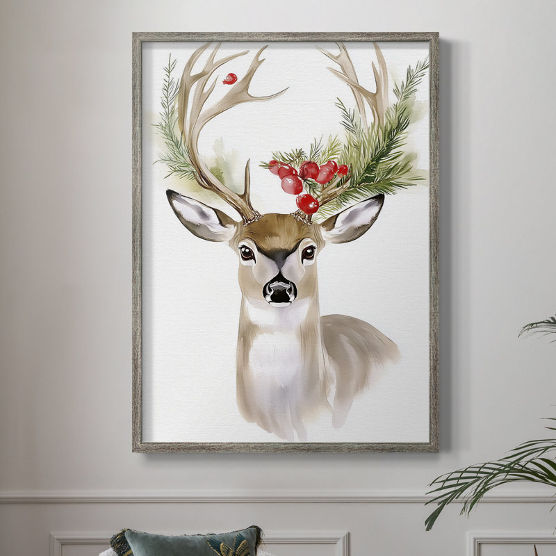 «Christmas Holiday Art», reproduction encadrée - Bois massif, H 11 po x l 9 po