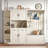 Modular L-Shaped Entryway Hall Tree?&?Storage Cabinet Set,?4?Hooks,?Shelves?&?Flip?Drawer Organizer?for?Hallway-142914456