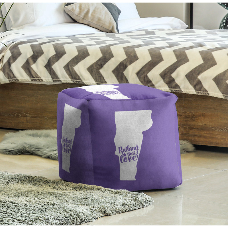 Repose-pieds cubique rutland vermont love, Mauve
