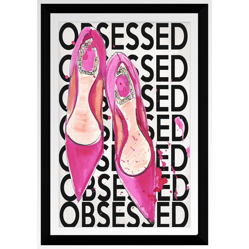 « rose chaussures speakman », impression encadrée, H 39,5 po x l 27,5 po x P 0,75 po, Acrylique avec cadre noir