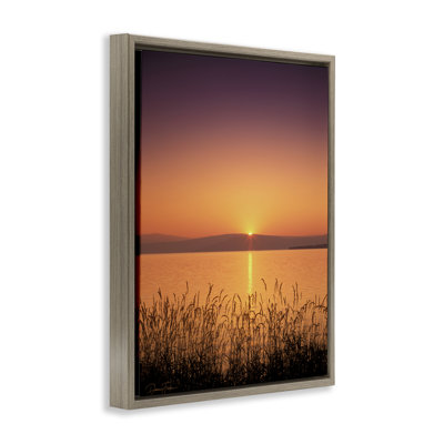 Deep Orange Sunset Framed Floater Canvas Wall Art by Dennis Frates