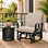 Fauteuil oscillant de patio - Fauteuil oscillant d'extérieur avec coussin amovible, structure en métal robuste, accoudoir incurvé