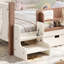 Lit grand format avec rangement en bois massif peu encombrant pour les salles familiales modernes