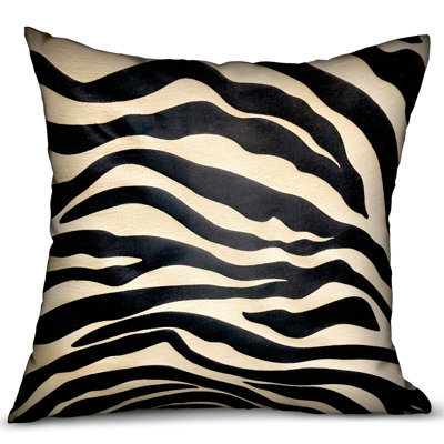Black Zebra Square Pillow Cover & Insert