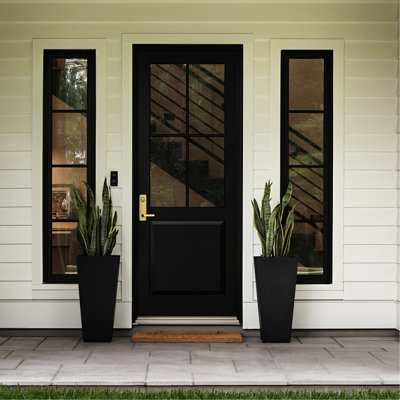Black 22" Tall Planter Pots Of 2 For Indoor And Outdoor Use, With Drainage Holes, Water Level Monitor Automatic Watering Function A Magical Garden & 2, Featuring Inner Bucket Steady