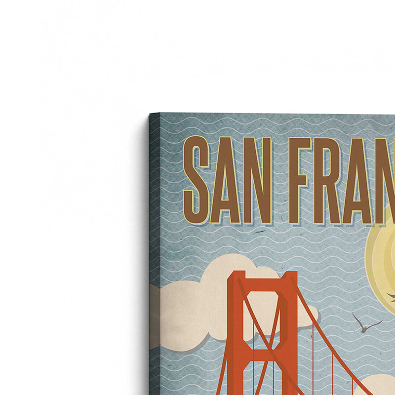Golden Gate Days à San Francisco, H 12 po x l 8 po, Toile tendue, Ne s’applique pas