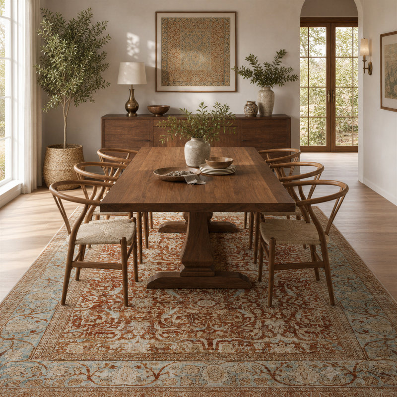 Oriental Machine Printed Area Rug, Rectangle 160 x 221 cm
