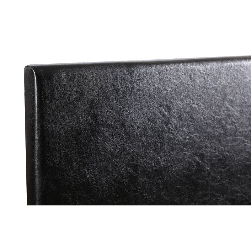 Tête de lit noire en similicuir pour lit simple - 41 à 53 pouces réglable, hauteur réglable en douceur, classique