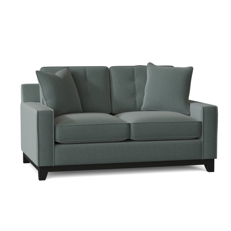 Carollton Upholstered 62'' Loveseat, Heavenly Robins Egg Chenille