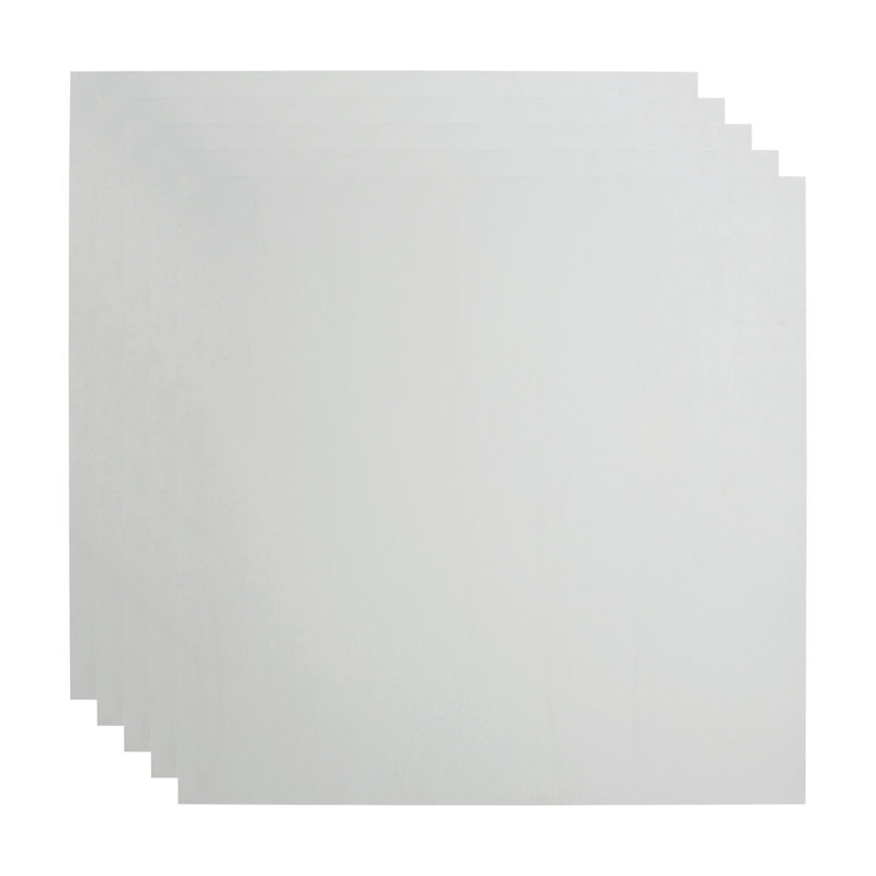 Panneau de plafond décoratif plat en vinyle 2 pi x 2 pi FASÄDE, Blanc mat