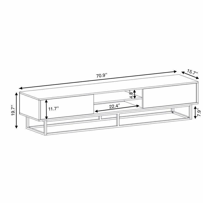 Crédence de rangement l 70,9 po Chanise, Bois de chêne