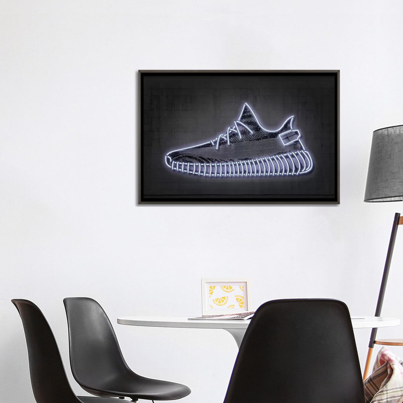 « Sneaker Y » par octave Mielu-impression d’art graphique, Cadre en bois rustique foncé, Pas de tapis