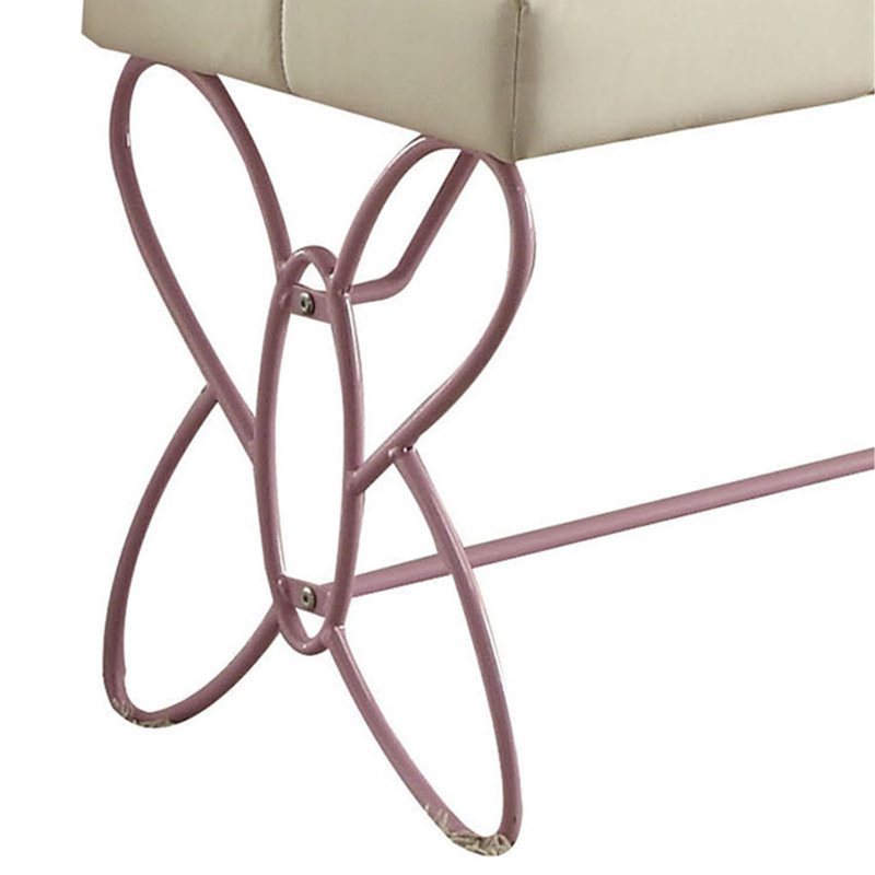 Banc en métal Saundra, Beige