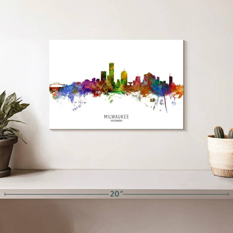 Milwaukee, Wisconsin Skyline I, H 8 po x l 12 po
