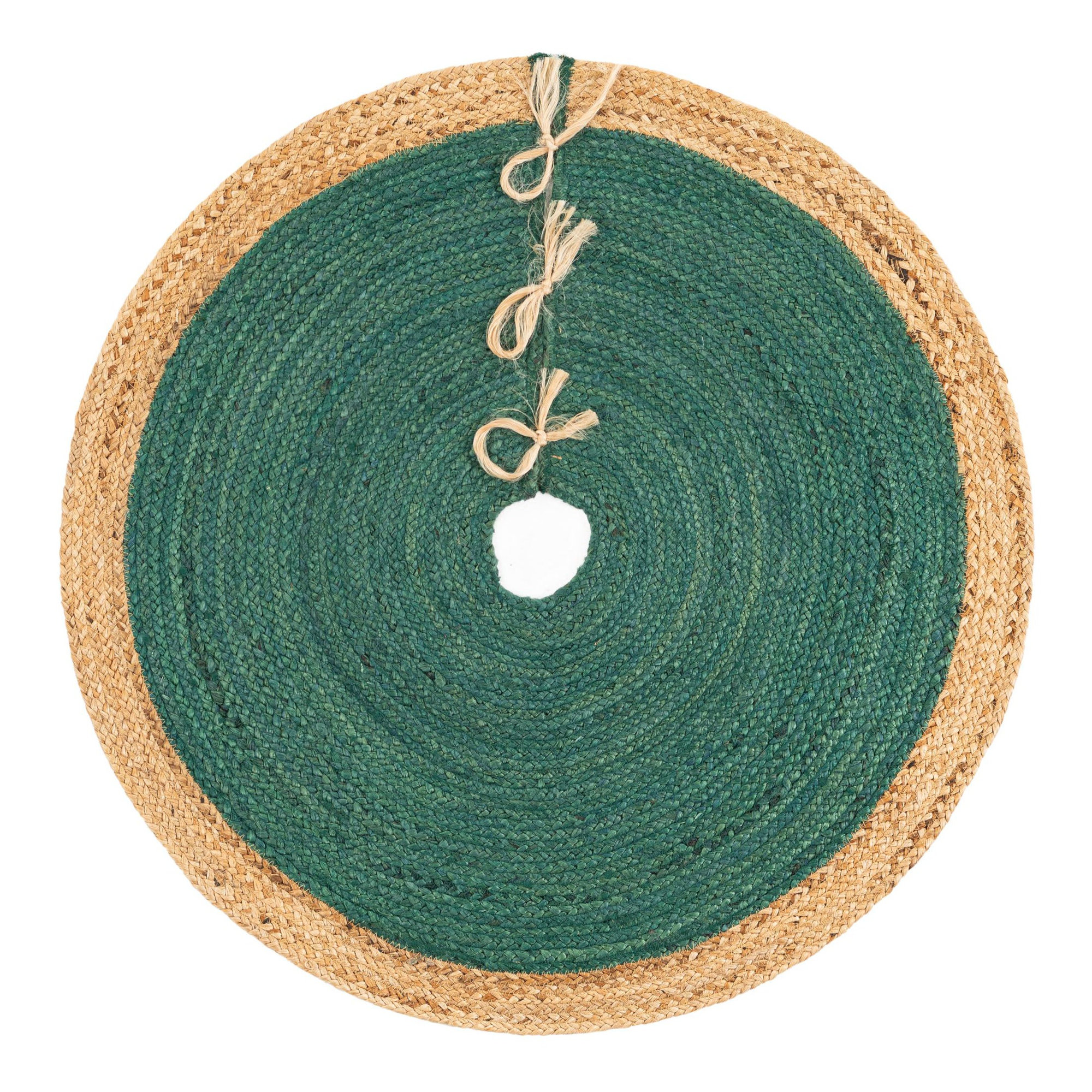 Burlap Tree Skirt, Round 3'1", Green