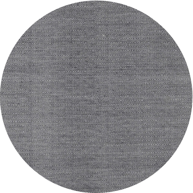 Tapis contemporain gris, Rond 6 pi